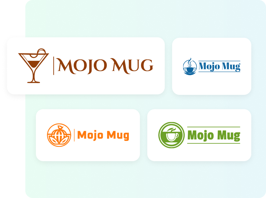 Mojo Mug Logo Layouts with different logo types